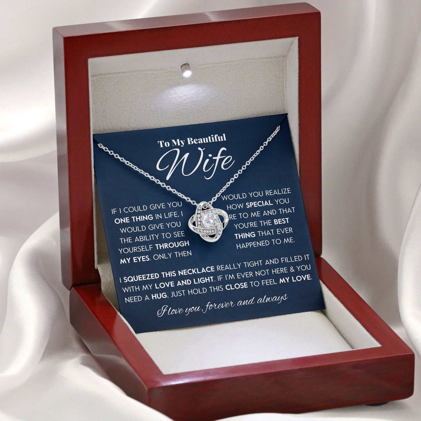 To My Beautiful Wife | "Through My Eyes" | Love Knot Necklace