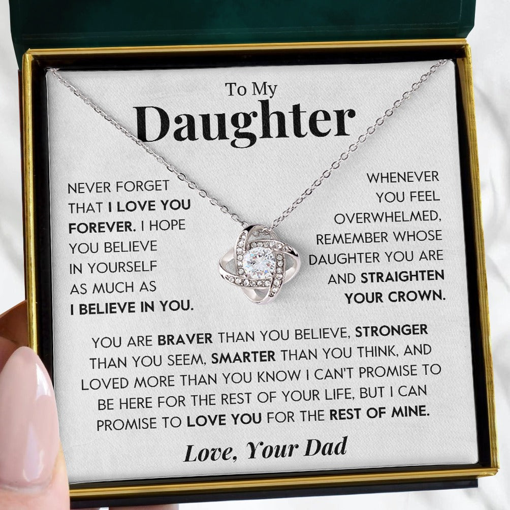 To My Daughter | "Believe In You" | Love Knot Necklace