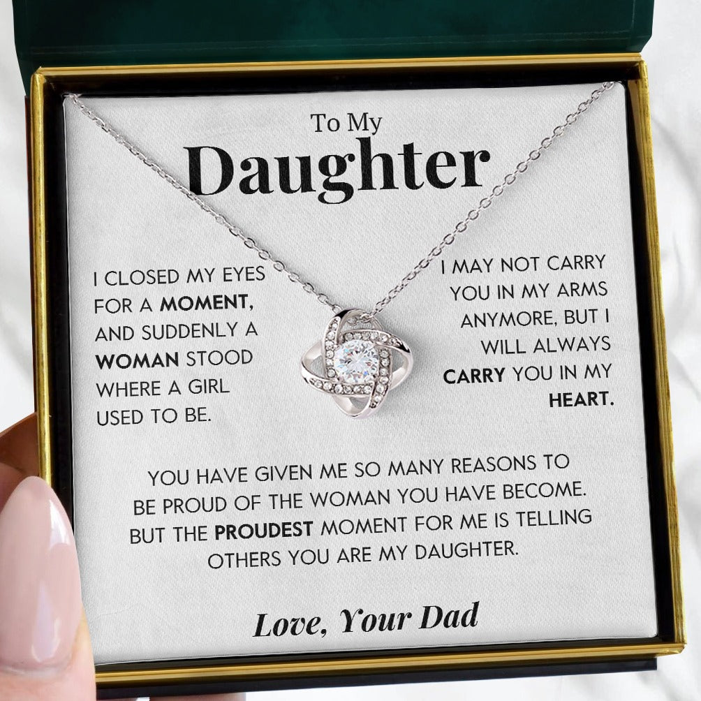 To My Daughter | "In My Heart" | Love Knot Necklace