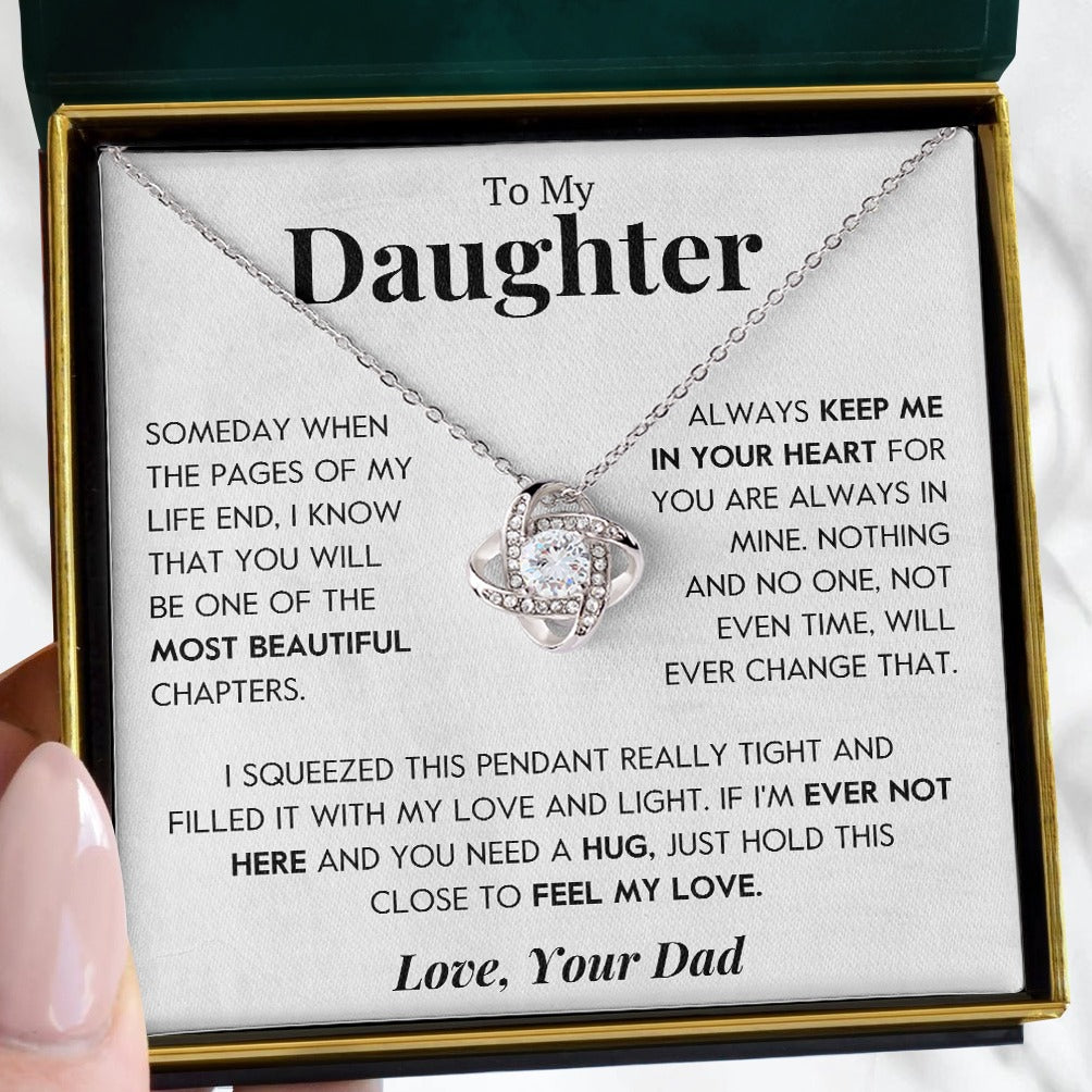 To My Daughter | "Most Beautiful Chapter" | Love Knot Necklace