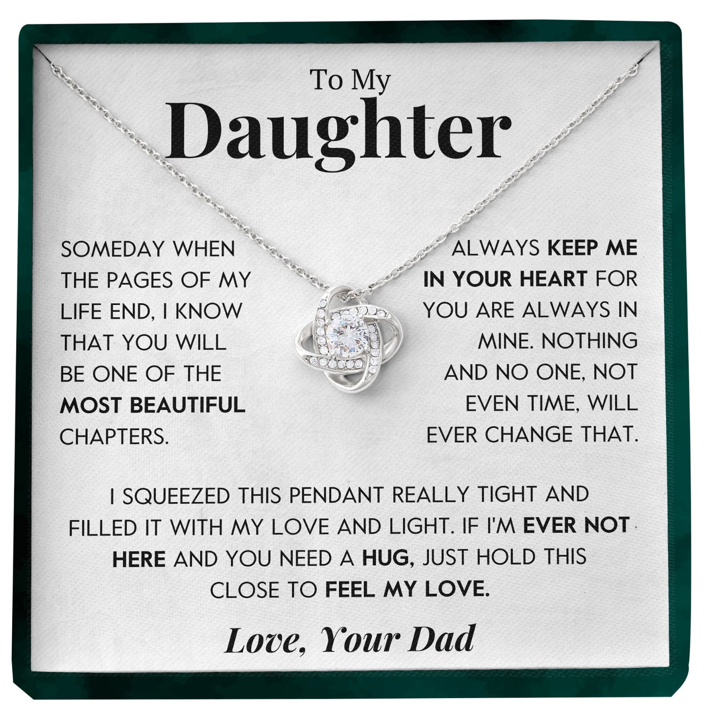 To My Daughter | "Most Beautiful Chapter" | Love Knot Necklace