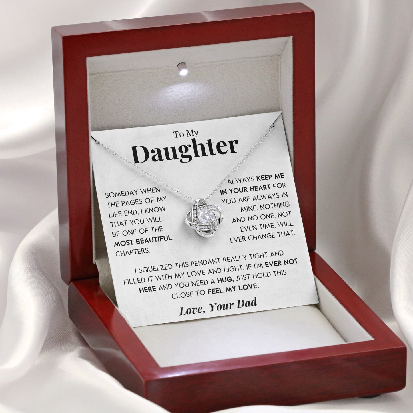 To My Daughter | "Most Beautiful Chapter" | Love Knot Necklace