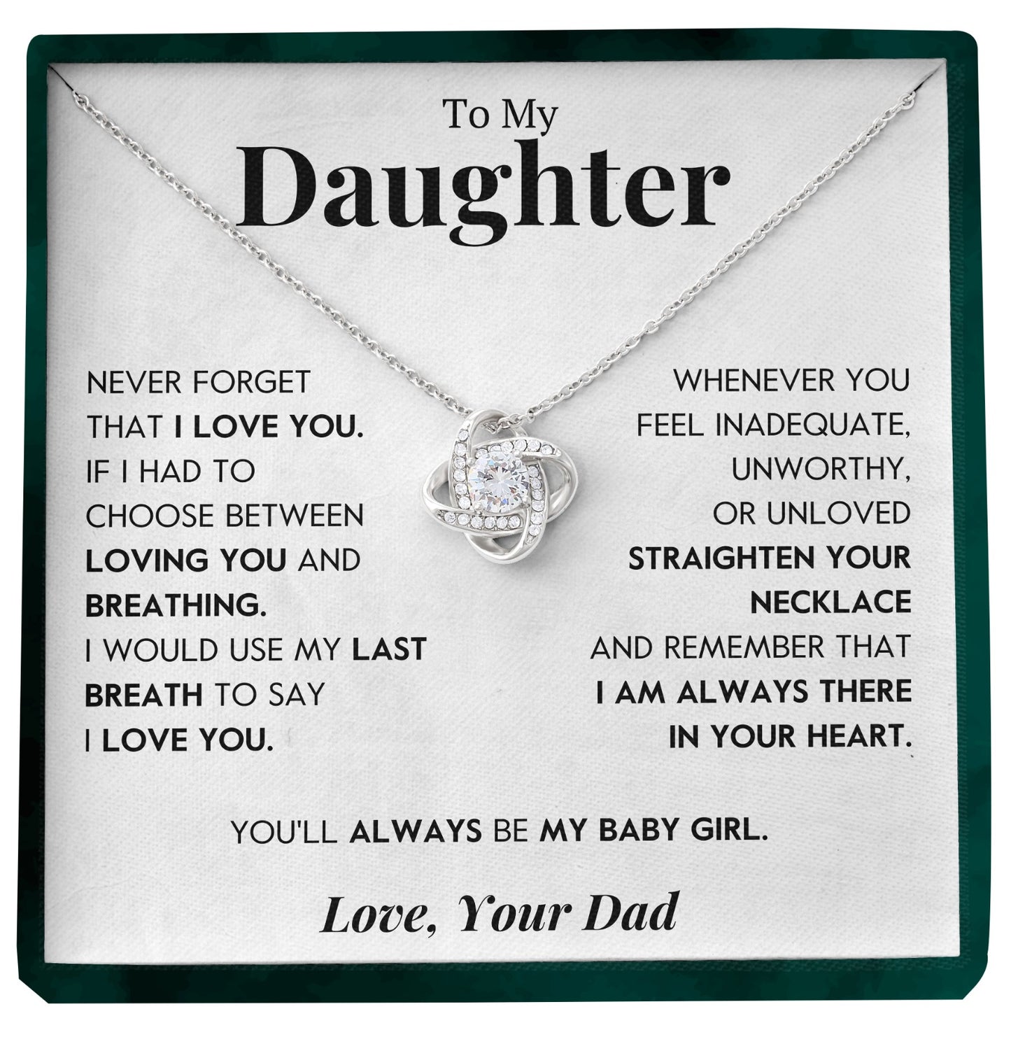 To My Daughter | "Last Breath" | Love Knot Necklace