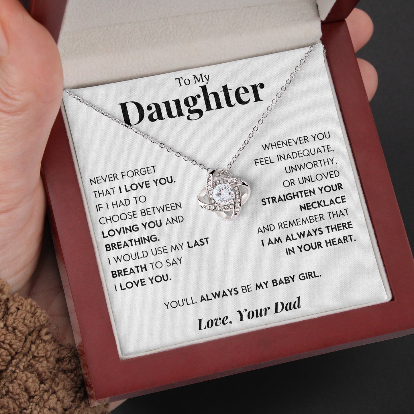 To My Daughter | "Last Breath" | Love Knot Necklace