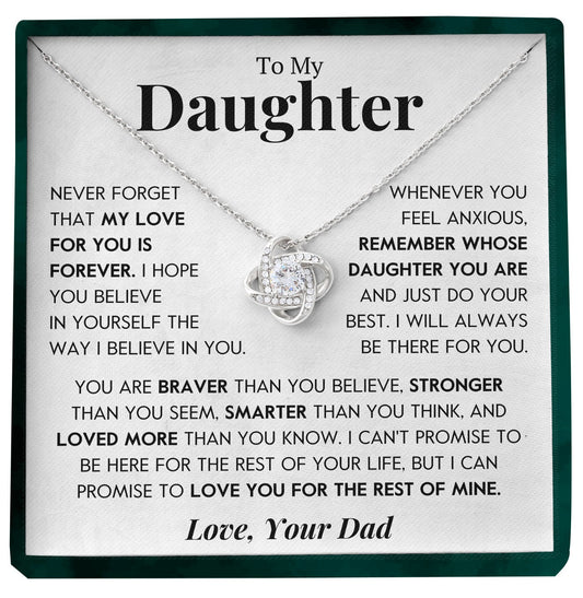 To My Daughter | "There For You" | Love Knot Necklace