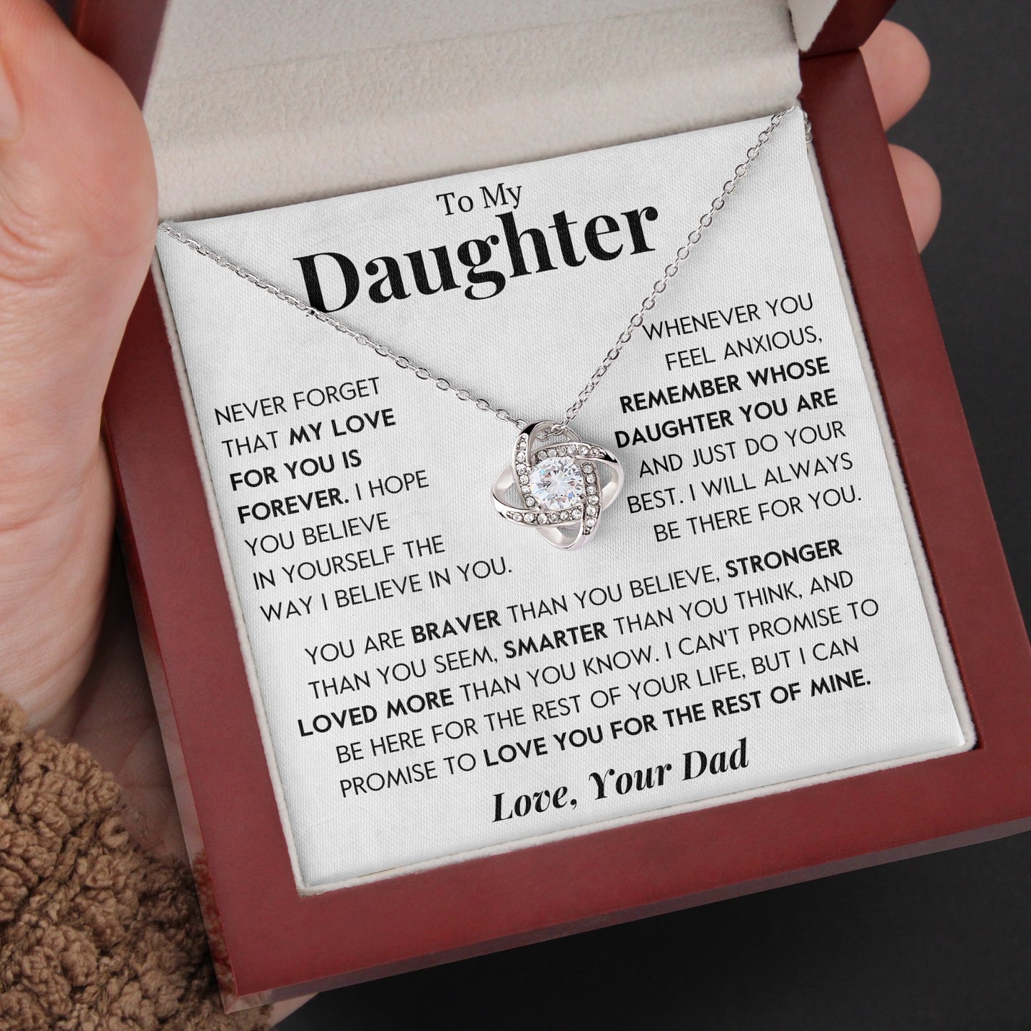 To My Daughter | "There For You" | Love Knot Necklace