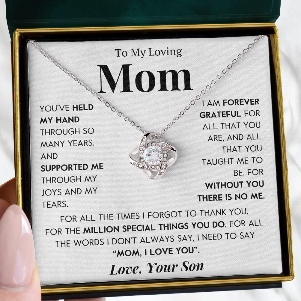 To My Mom | "Forever Grateful" | Love Knot Necklace