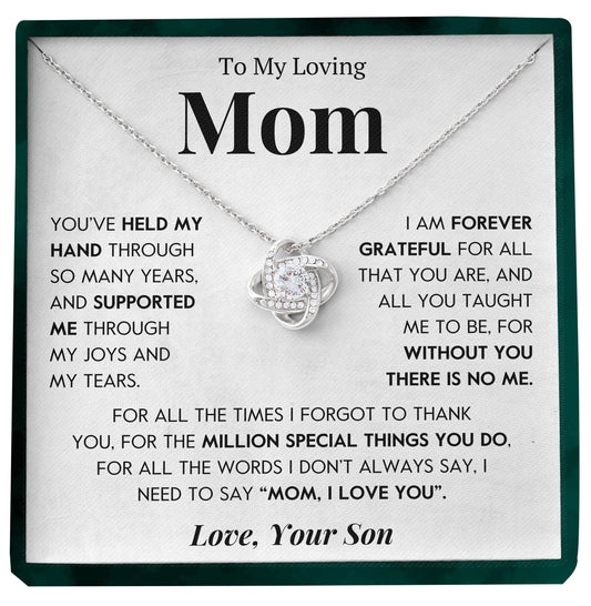 To My Mom | "I Love You" | Love Knot Necklace