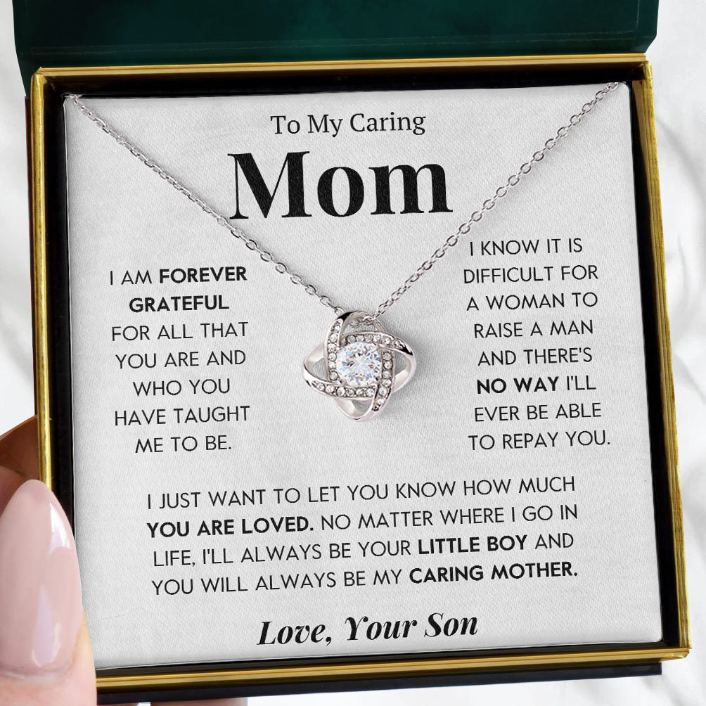 To My Mom | "You Are Loved" | Love Knot Necklace