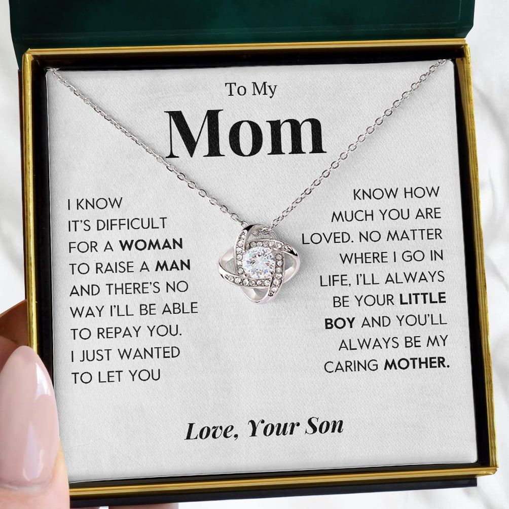 To My Mom | "Caring Mother" | Love Knot Necklace