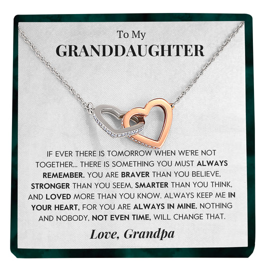 To My Granddaughter | "Always Keep Me In Your Heart" | Interlocking Hearts Necklace