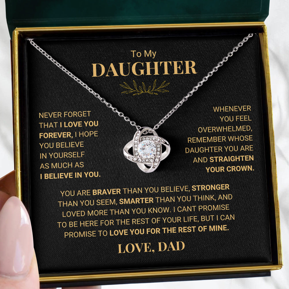 To My Daughter | "Never Forget That I Love You" | Love Knot Necklace