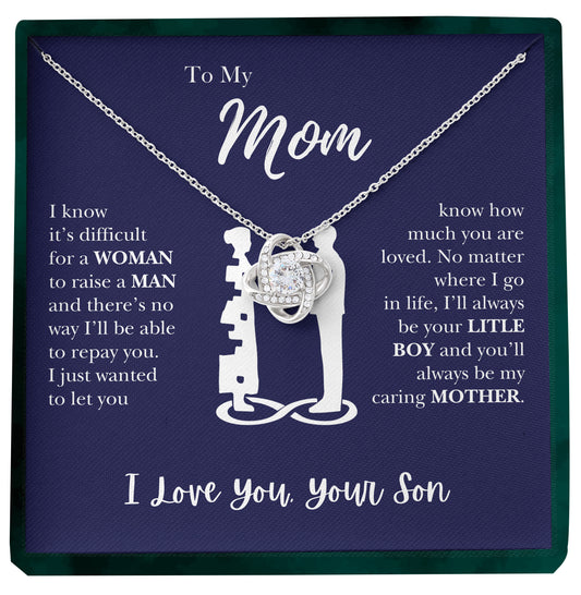 To My Mom | "You Are Loved" | Love Knot Necklace