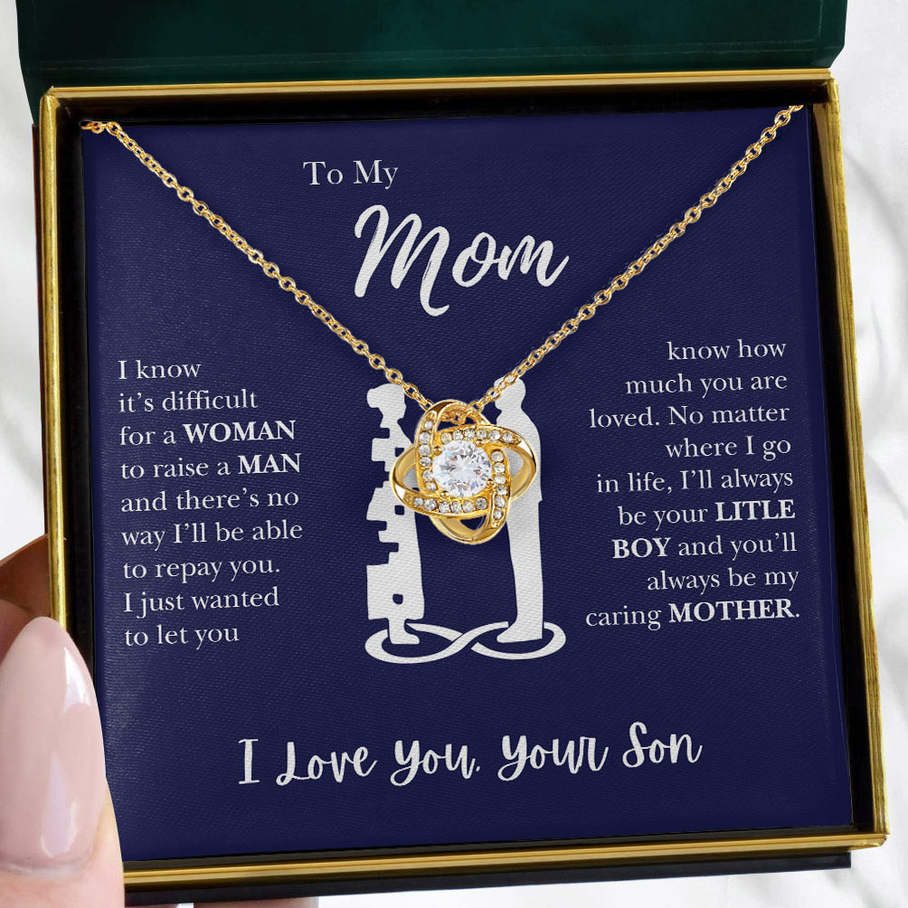 To My Mom | "You Are Loved" | Love Knot Necklace