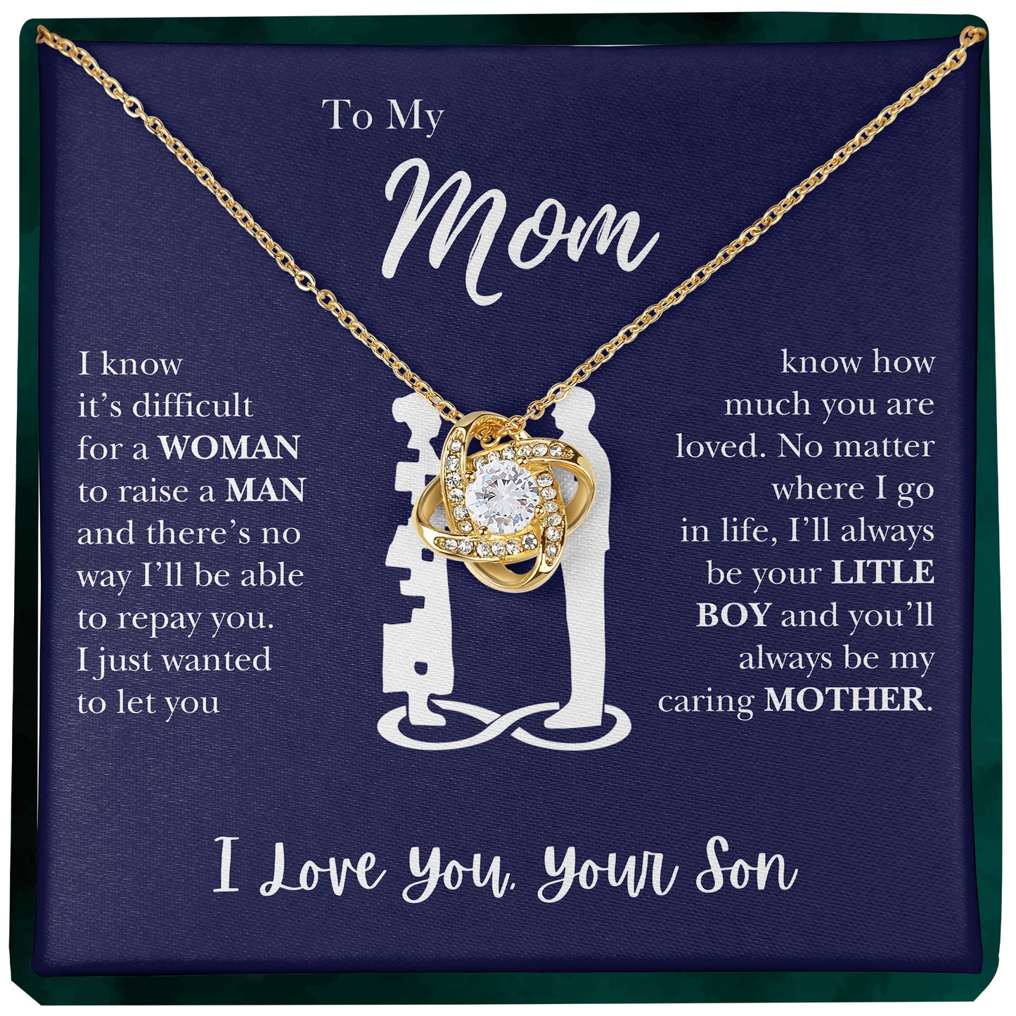 To My Mom | "You Are Loved" | Love Knot Necklace