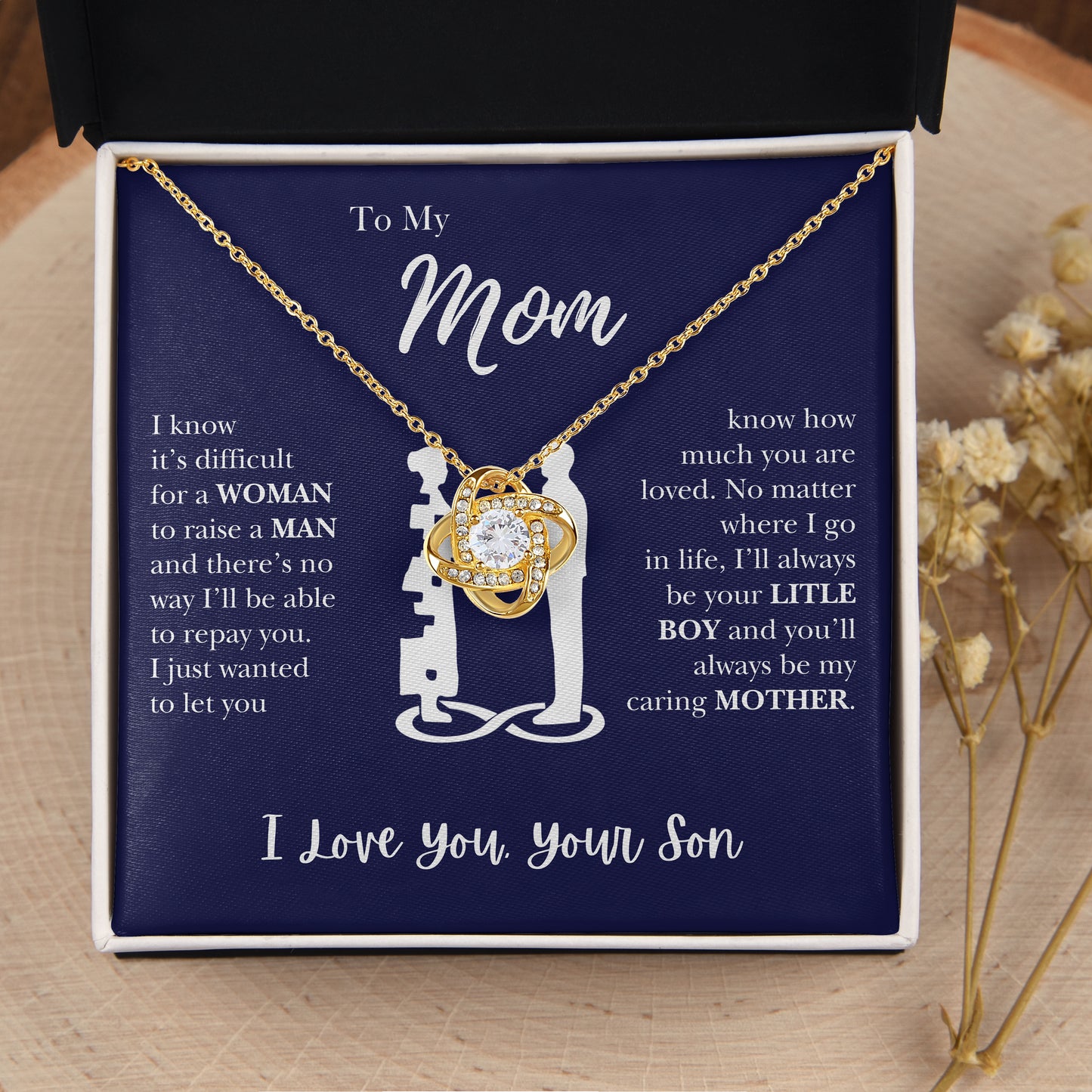 To My Mom | "You Are Loved" | Love Knot Necklace