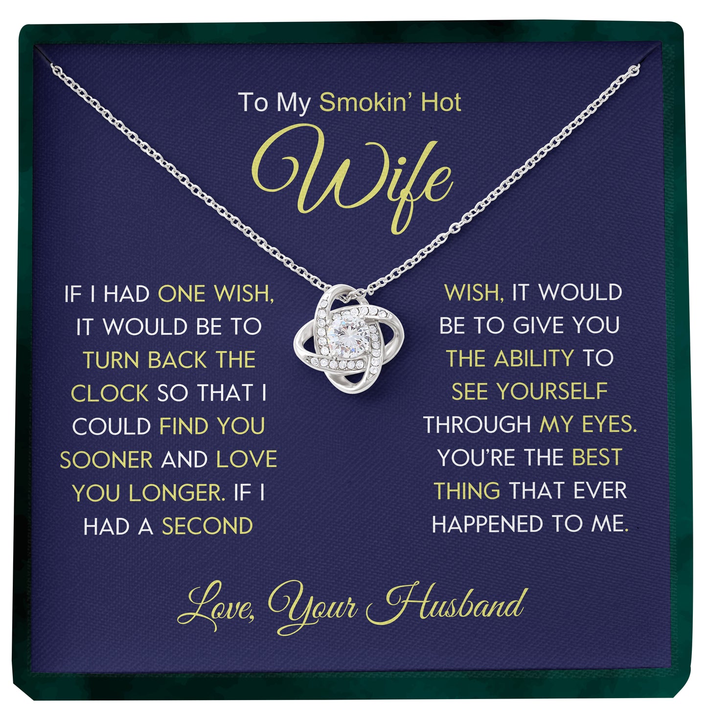 To My Wife | "Love You Longer" | Love Knot Necklace