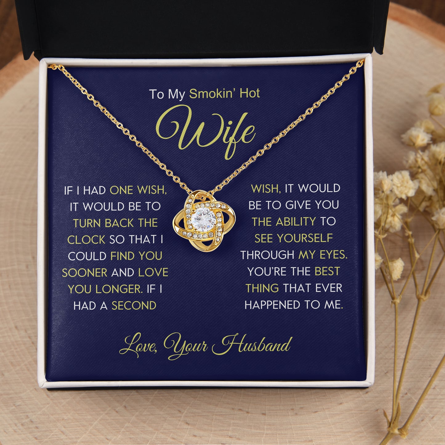 To My Wife | "Love You Longer" | Love Knot Necklace