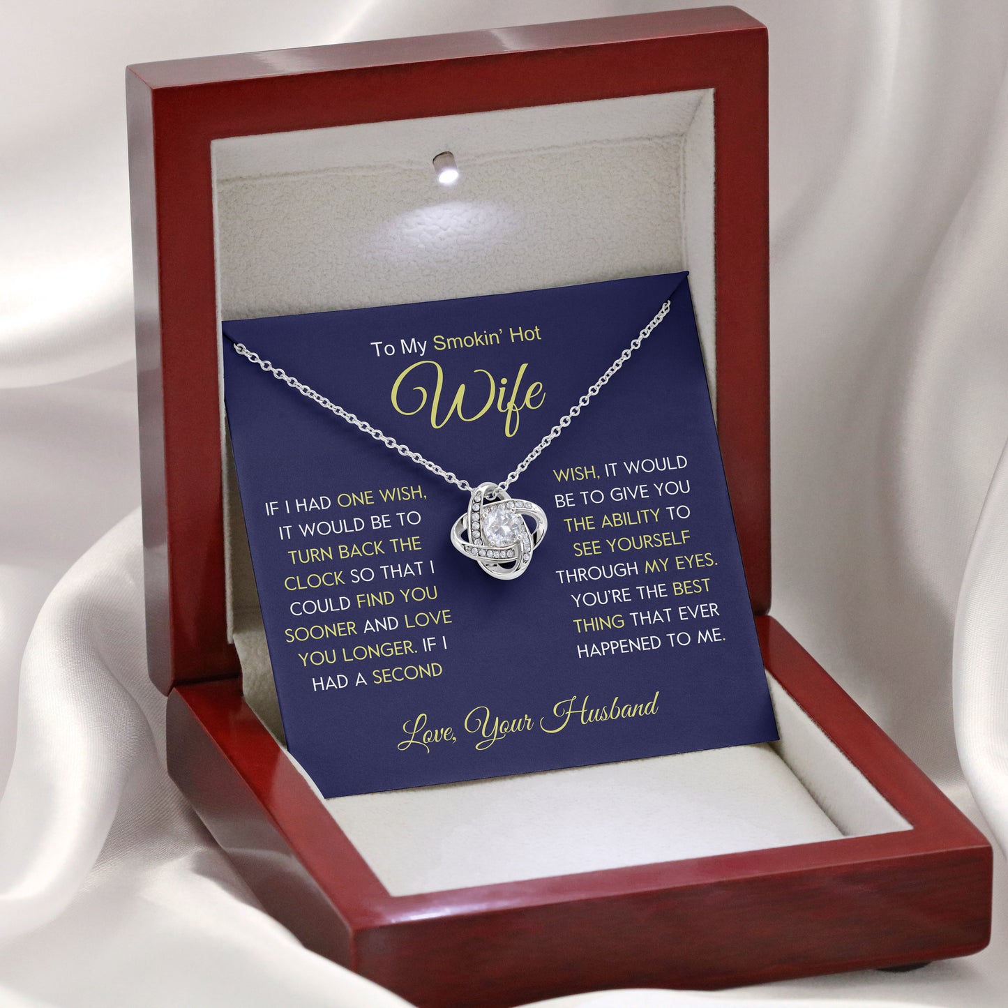 To My Wife | "Love You Longer" | Love Knot Necklace