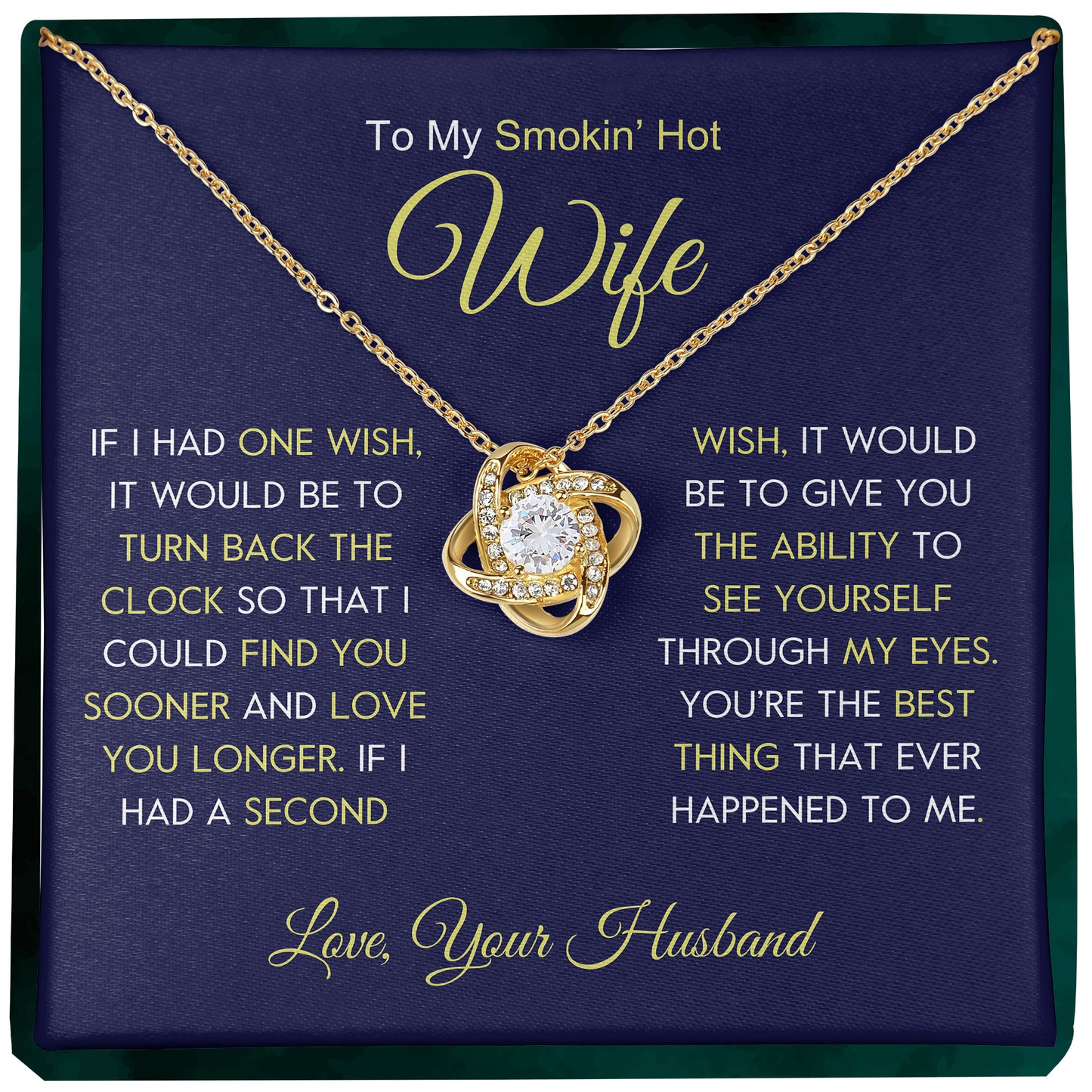 To My Wife | "Love You Longer" | Love Knot Necklace