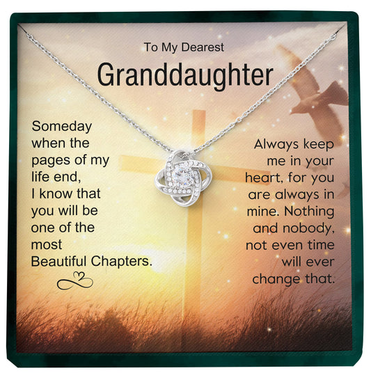 To My Granddaughter | "Pages Of Life" | Love Knot Necklace