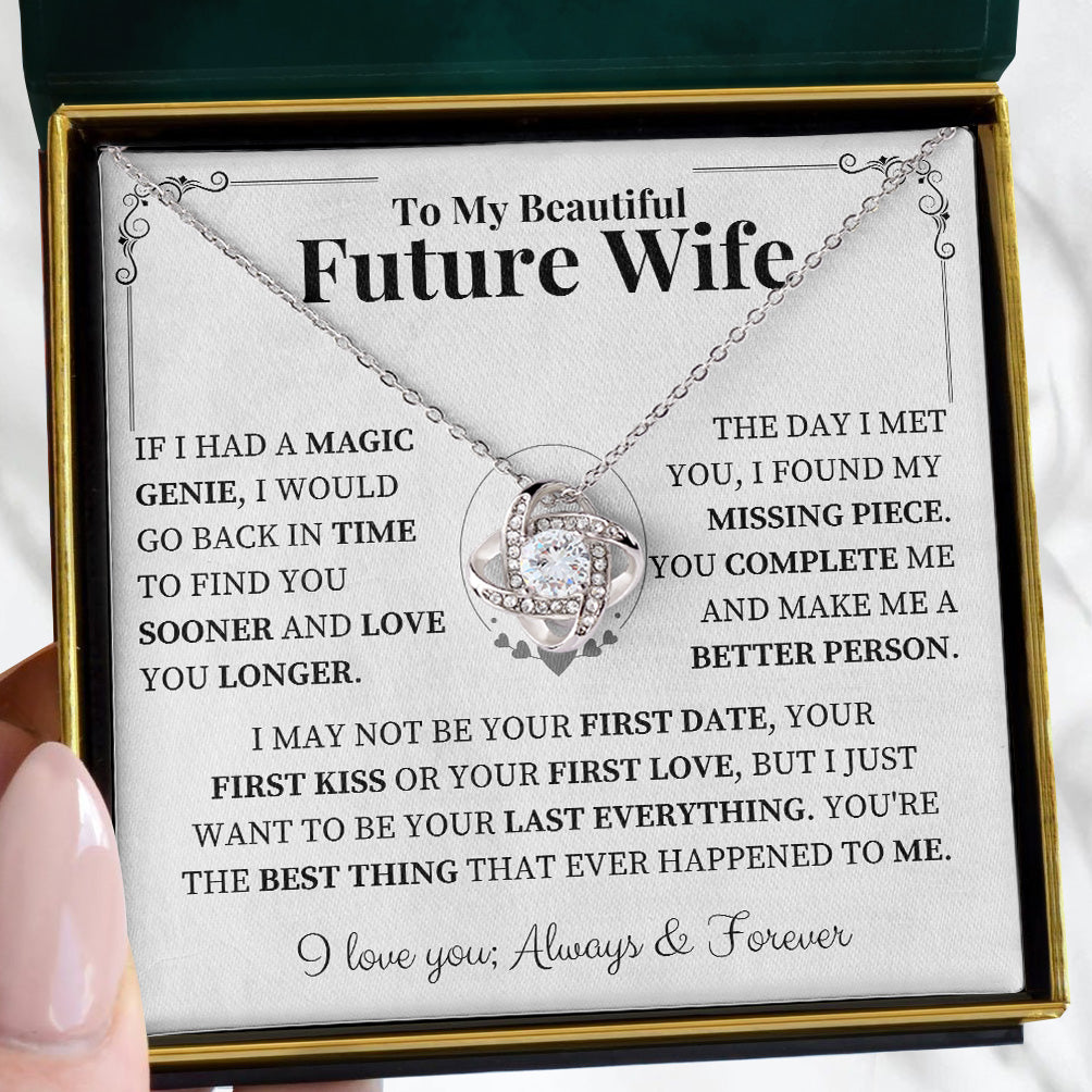 To My Beautiful Future Wife | "Missing Piece" | Love Knot Necklace