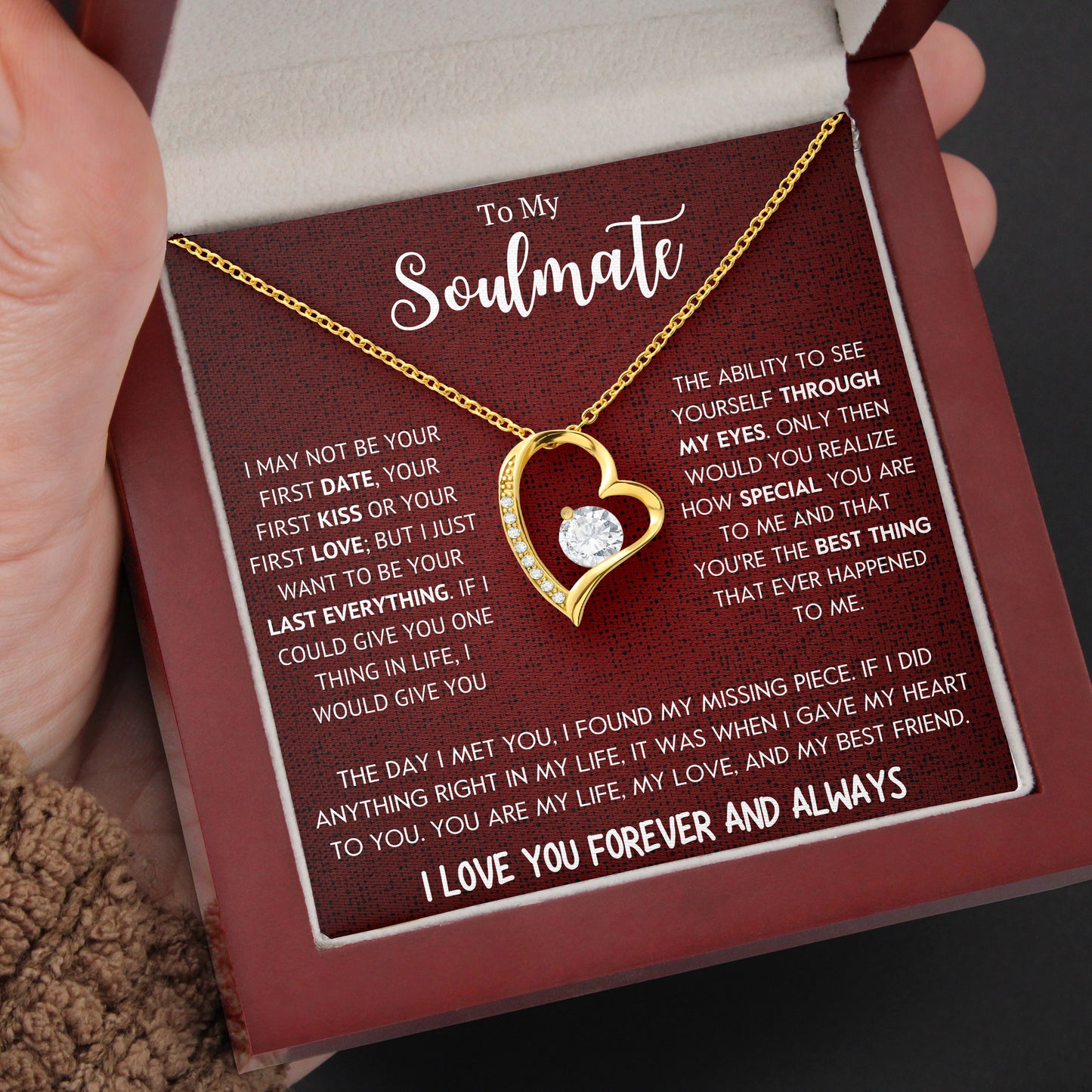 To My Soulmate | "My Life, My Love & My Best Friend" | Forever Love Necklace