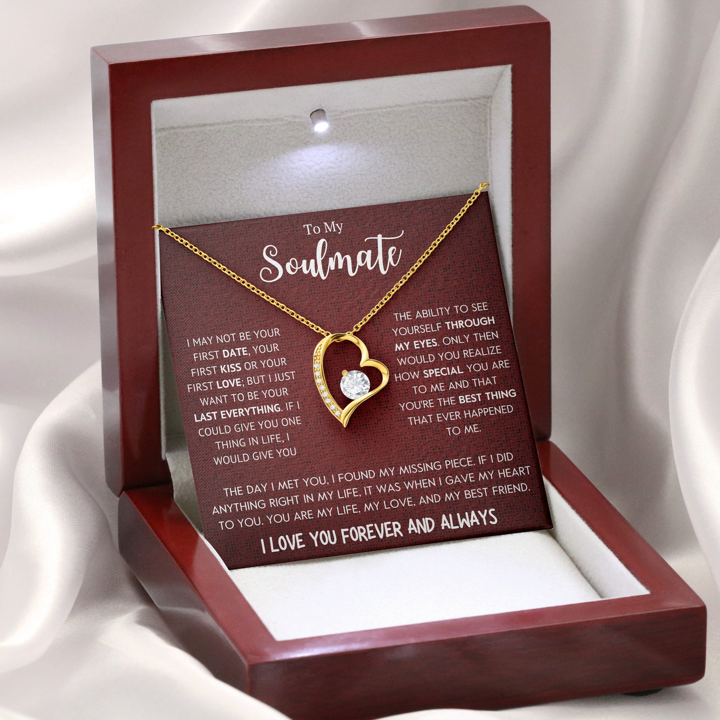 To My Soulmate | "My Life, My Love & My Best Friend" | Forever Love Necklace