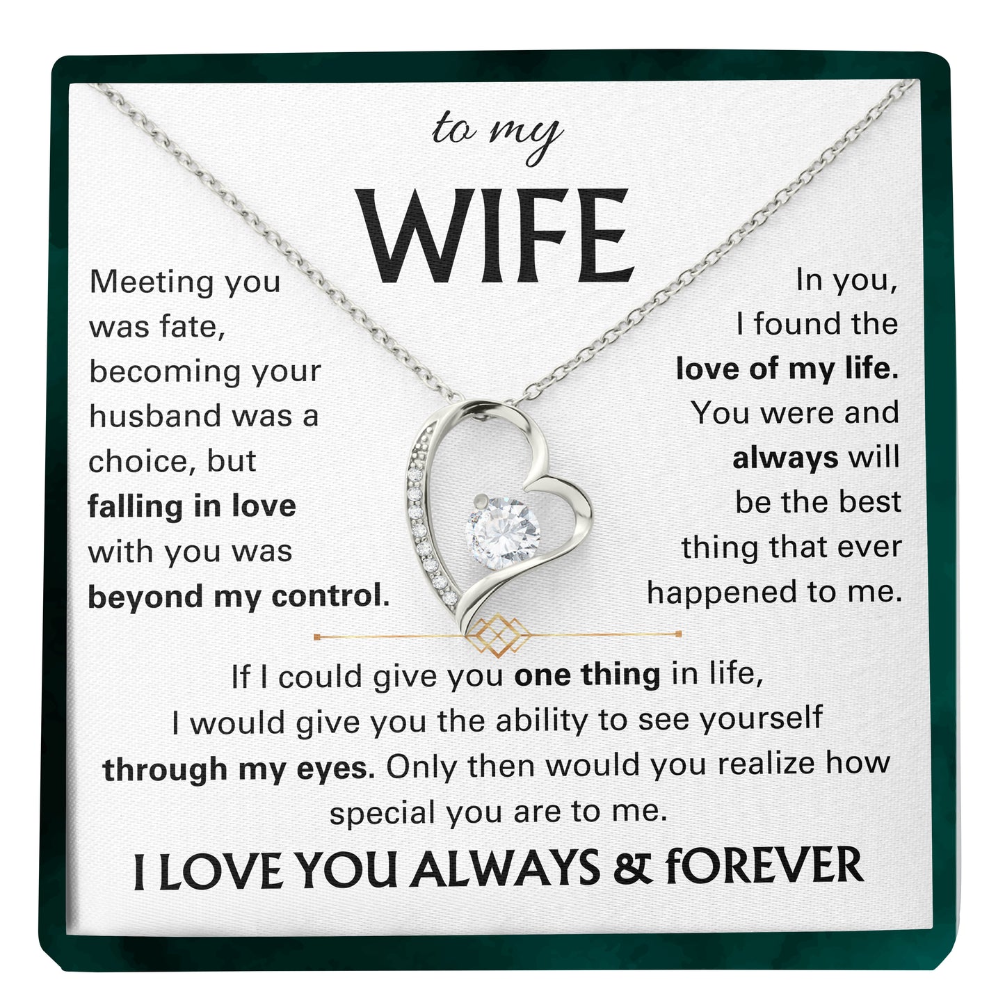 To My Wife | "Love Of My Life" | Forever Love Necklace