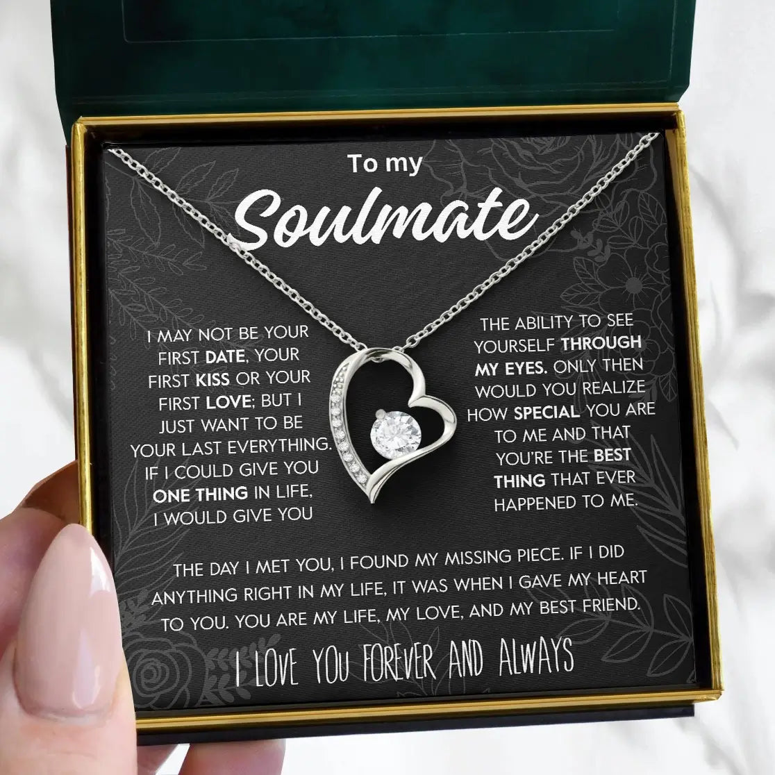 To My Soulmate | "My Life, My Love & My Best Friend" | Forever love Necklace