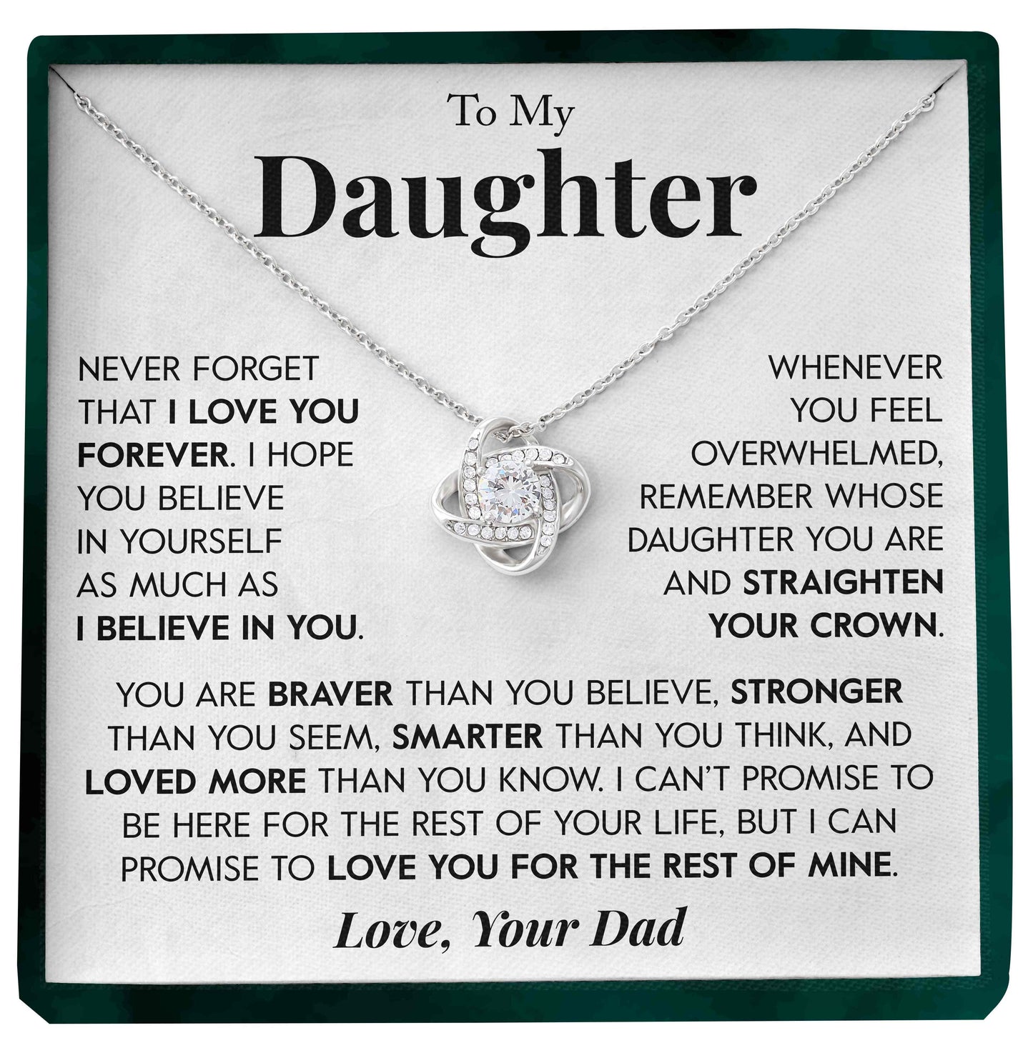 To My Daughter | "I Believe In You" | Love Knot Necklace - Right In The Feels