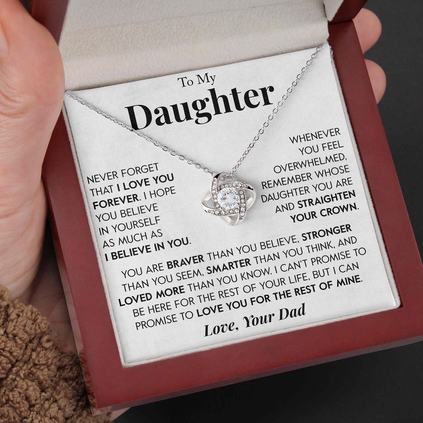 To My Daughter | "I Believe In You" | Love Knot Necklace - Right In The Feels