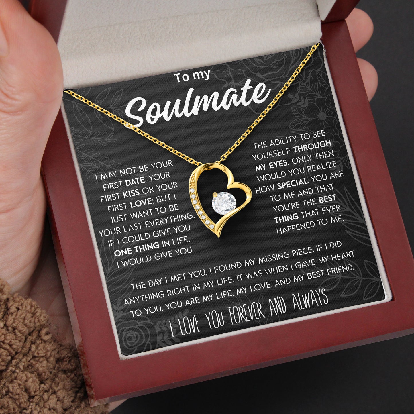 To My Soulmate | "My Life, My Love & My Best Friend" | Forever love Necklace