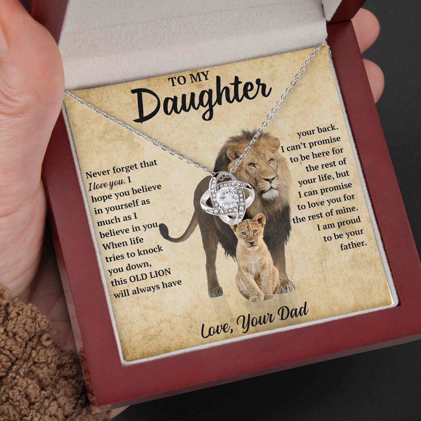 To My Daughter | "This Old Lion" | Love Knot Necklace - Right In The Feels