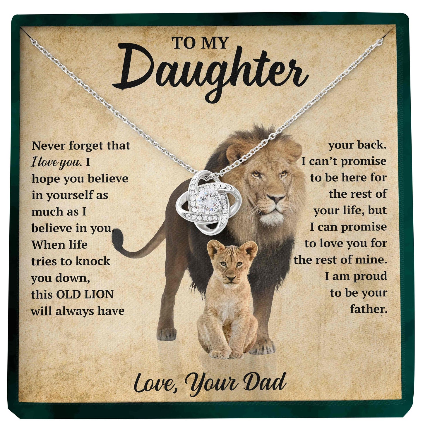 To My Daughter | "This Old Lion" | Love Knot Necklace - Right In The Feels