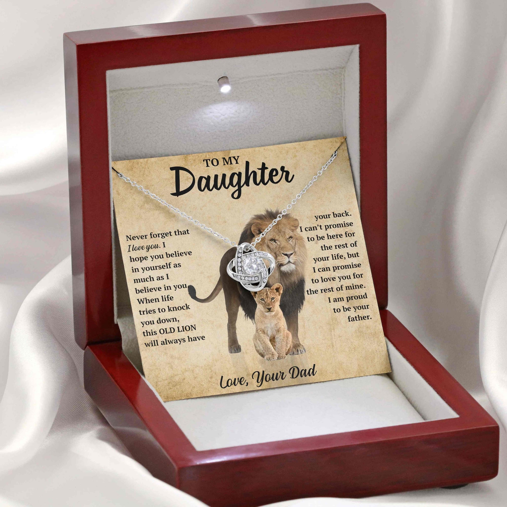 To My Daughter | "This Old Lion" | Love Knot Necklace - Right In The Feels