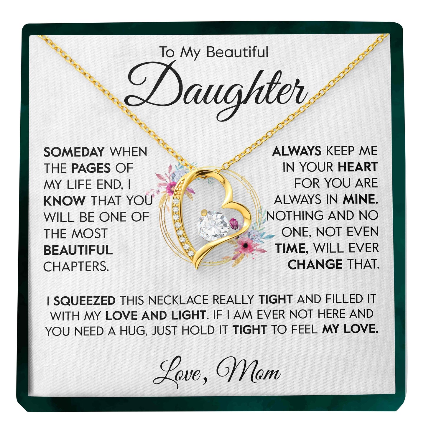 To My Daughter | Always in my Heart | Forever Love Necklace - Right In The Feels