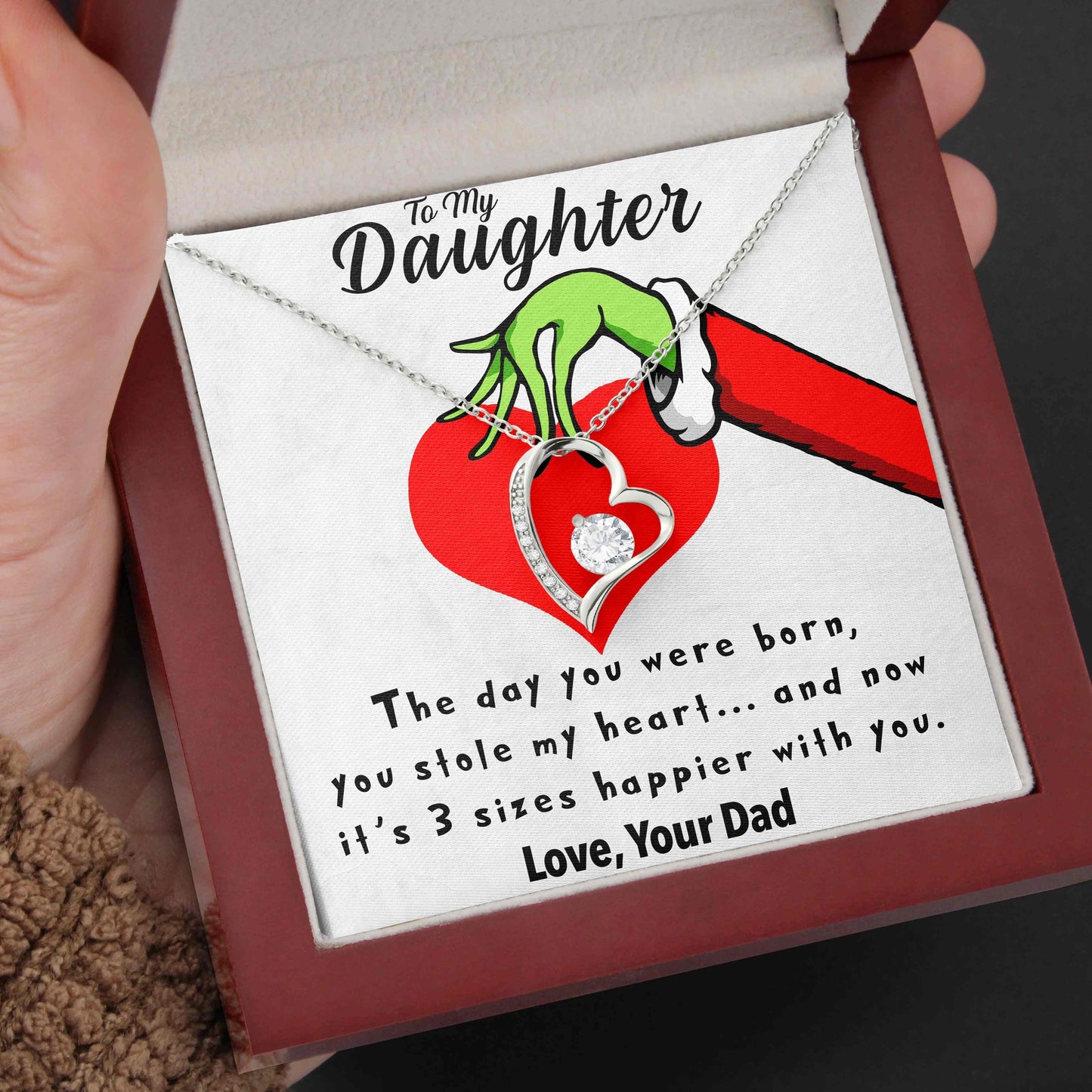 To My Daughter | "Heart Grew 3 Sizes" | Forever Love Necklace - Right In The Feels