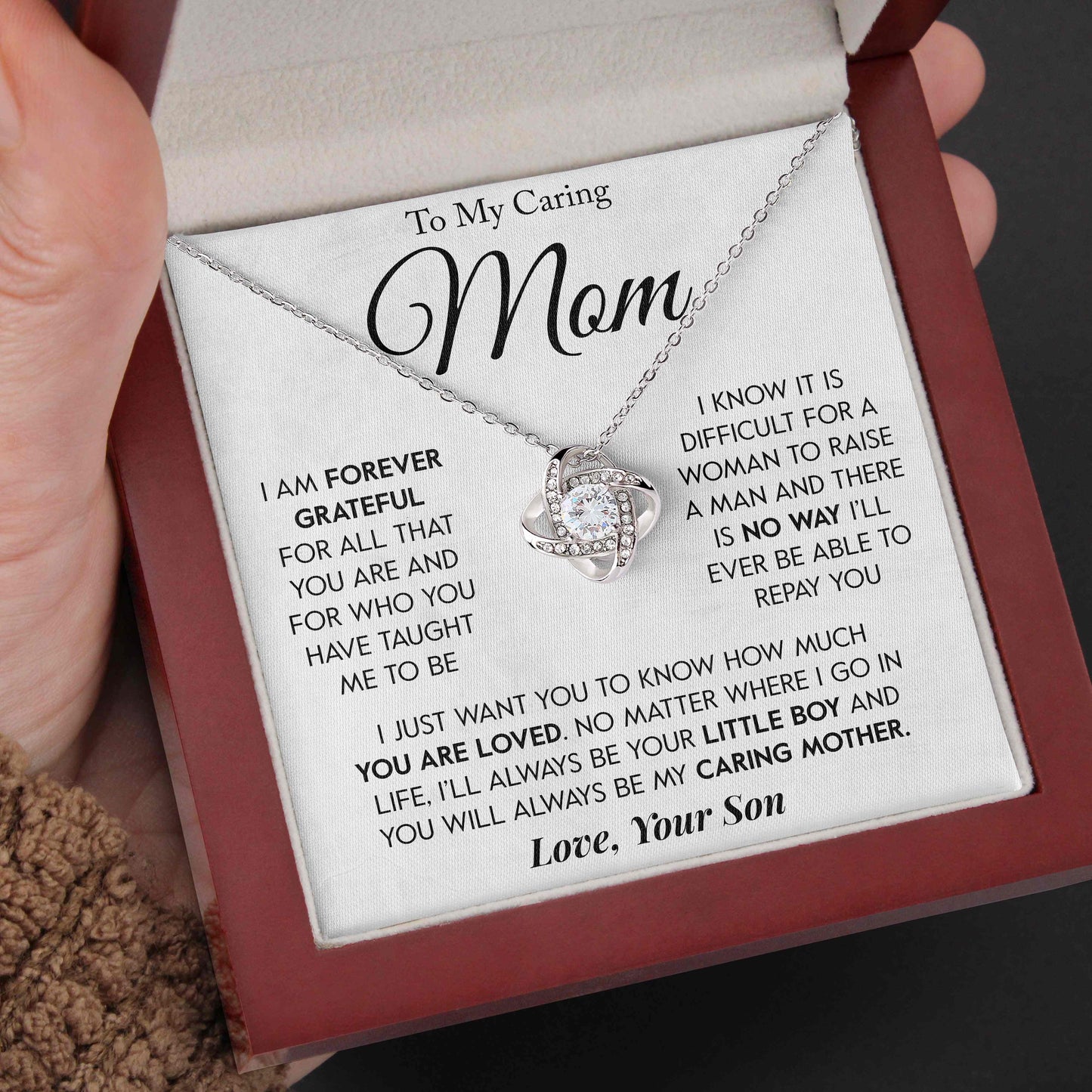 To My Mom | "Forever Grateful" | Love Knot Necklace - Right In The Feels