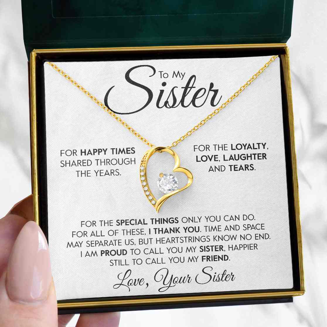 To My Sister | "Special Things" | Forever Love Necklace - Right In The Feels