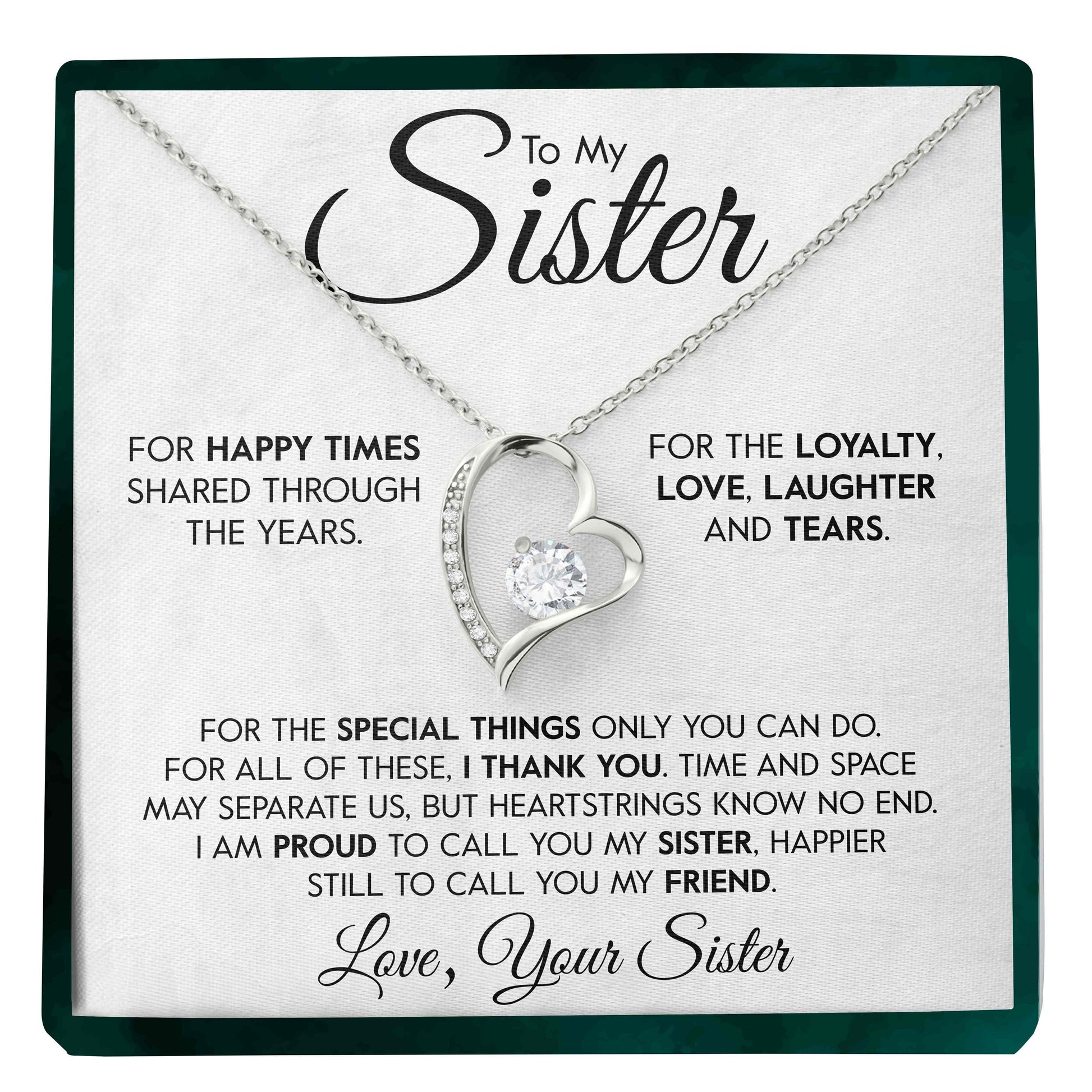 To My Sister | "Special Things" | Forever Love Necklace - Right In The Feels