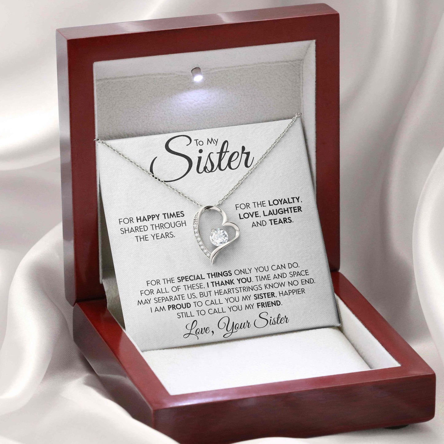 To My Sister | "Special Things" | Forever Love Necklace - Right In The Feels