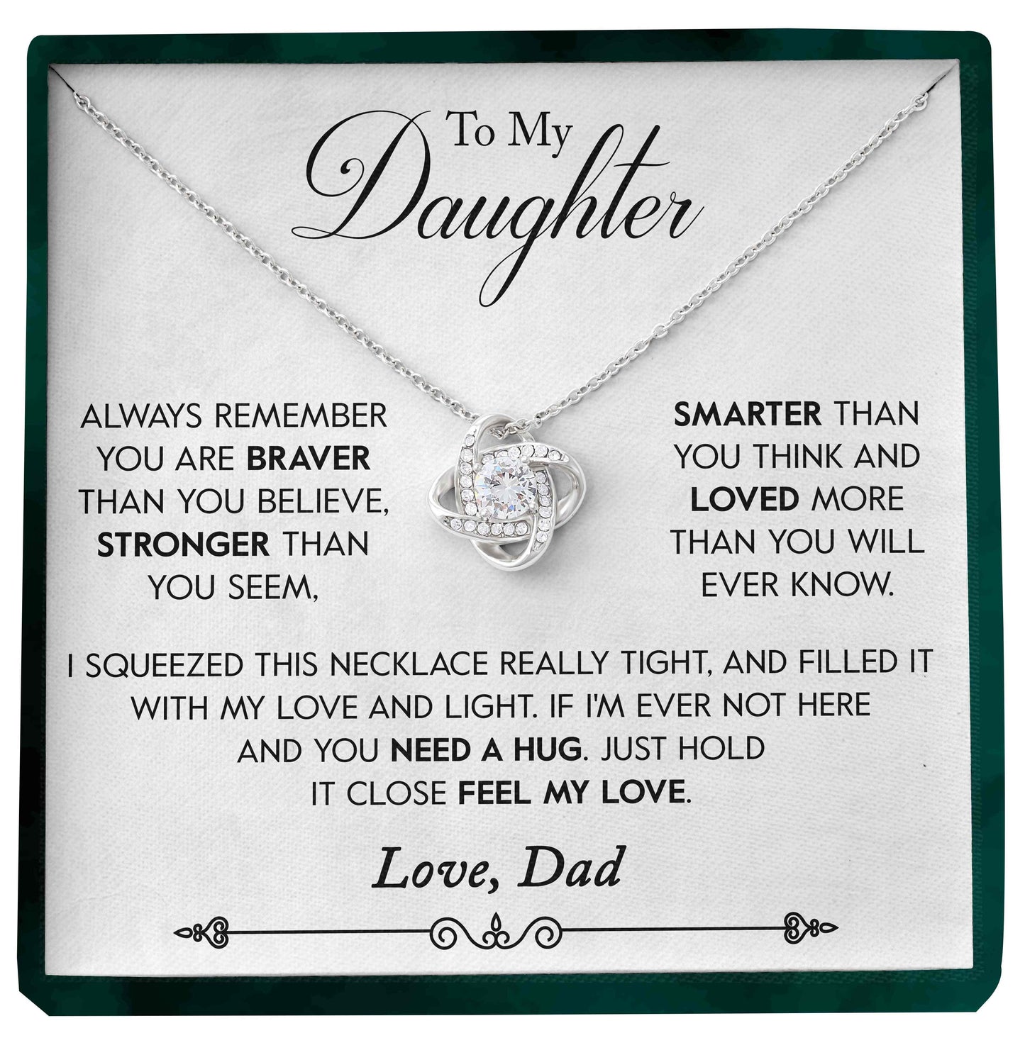 To My Daughter | "Feel My Love" | Love Knot Necklace - Right In The Feels