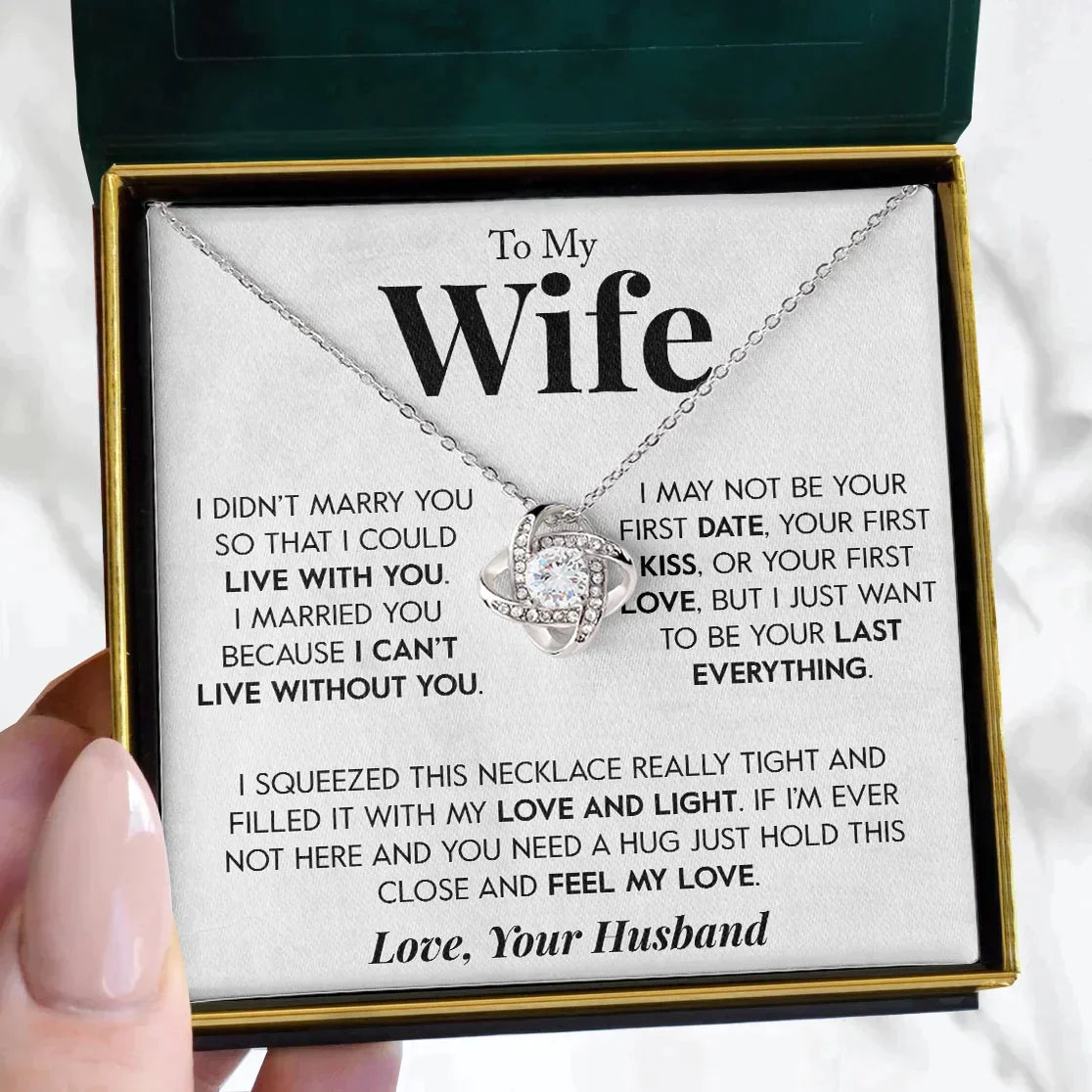 To My Wife | "Last Everything" | Love Knot Necklace - Right In The Feels