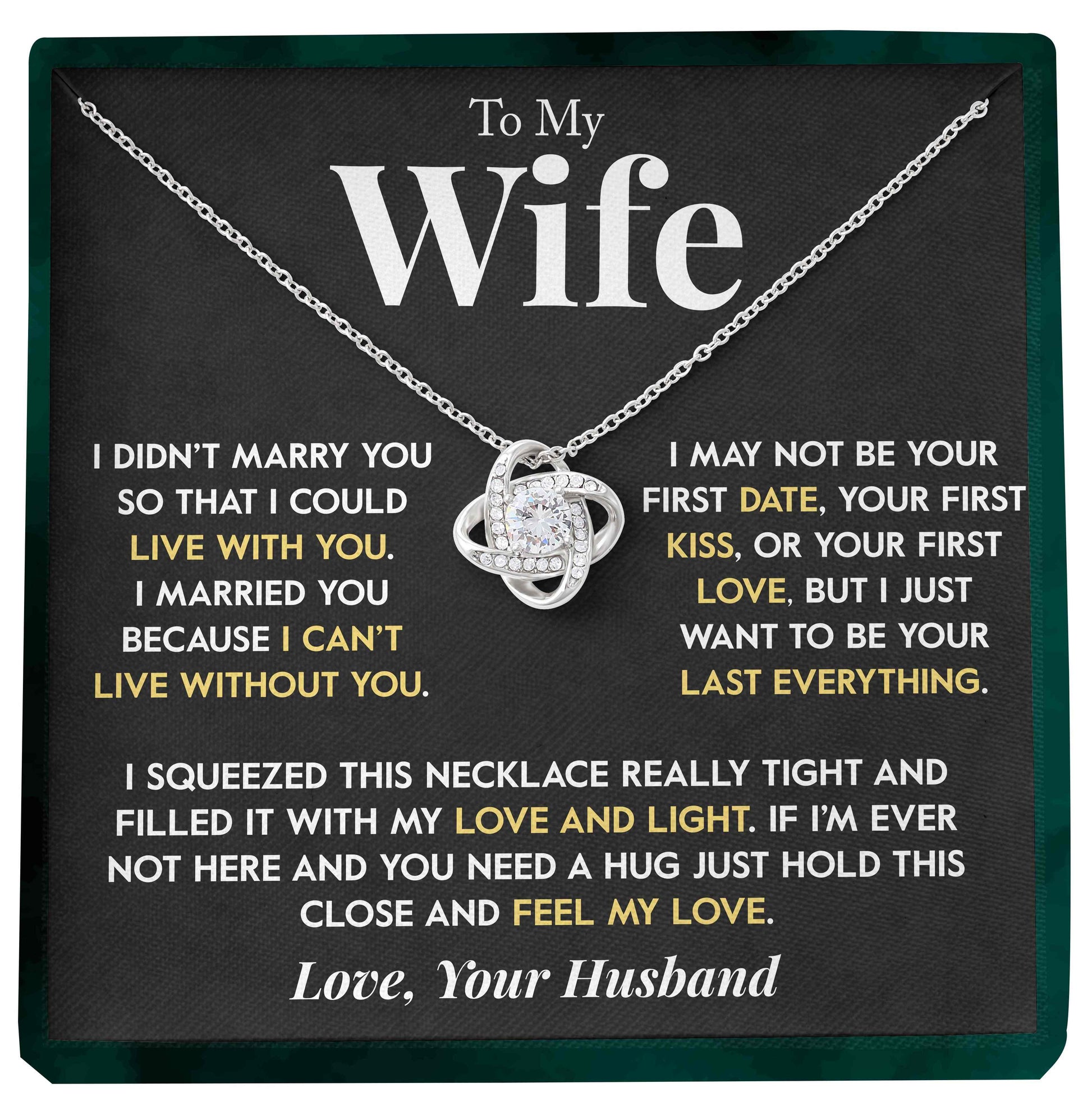 To My Wife | "Last Everything" | Love Knot Necklace - Right In The Feels