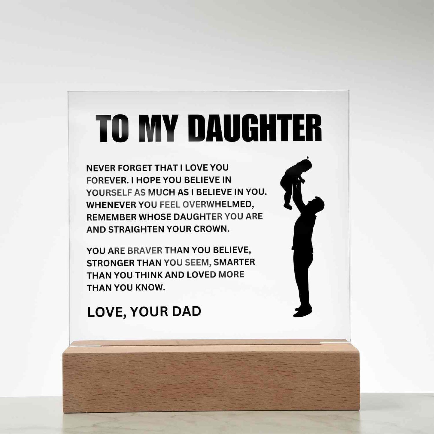 To My Daughter | Straighten Your Crown | Acrylic LED Lamp - Right In The Feels