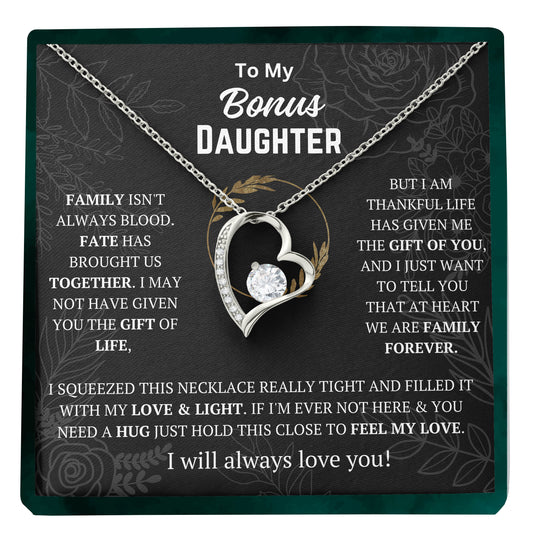 To My Bonus Daughter | "Carry You In My Heart" | Forever Love Necklace - Right In The Feels