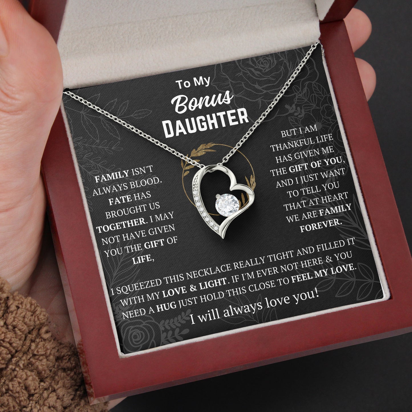 To My Bonus Daughter | "Carry You In My Heart" | Forever Love Necklace - Right In The Feels