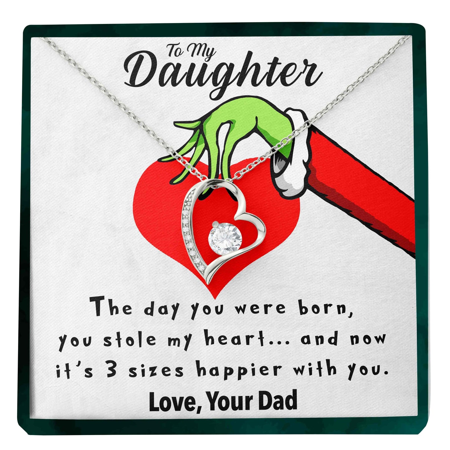 To My Daughter | "Heart Grew 3 Sizes" | Forever Love Necklace - Right In The Feels