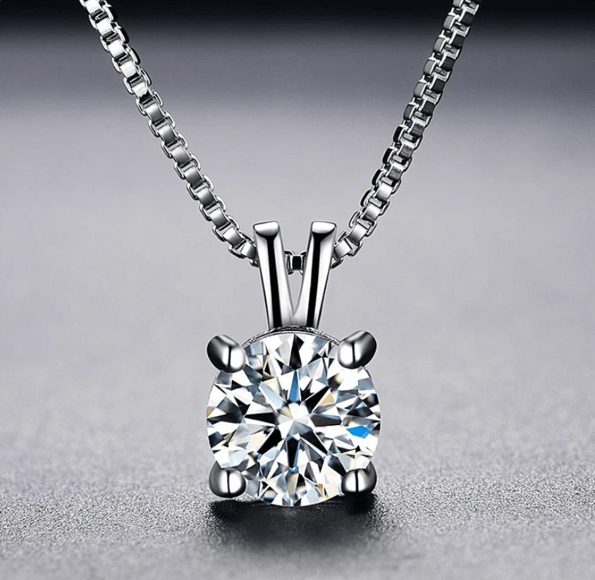 Moissanite Diamond Necklace | 1 Carat | 100% Original Certified Lab Diamond | GRA Certified | Authenticity Guaranteed - Right In The Feels